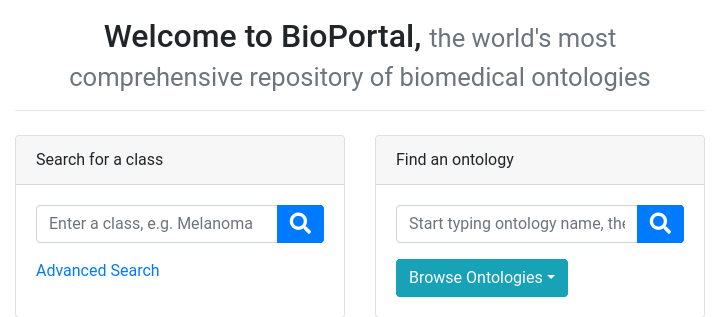 NCBO BioPortal search screenshot